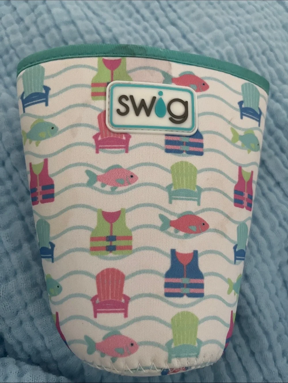 Swims Aqua Neoprene Bottle Cozy